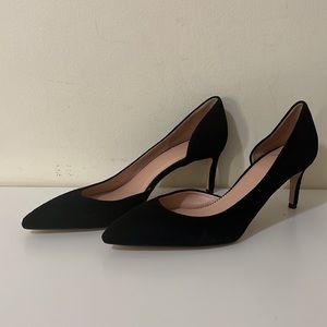 j.crew Kitten heels black suede size 9 👡🐱